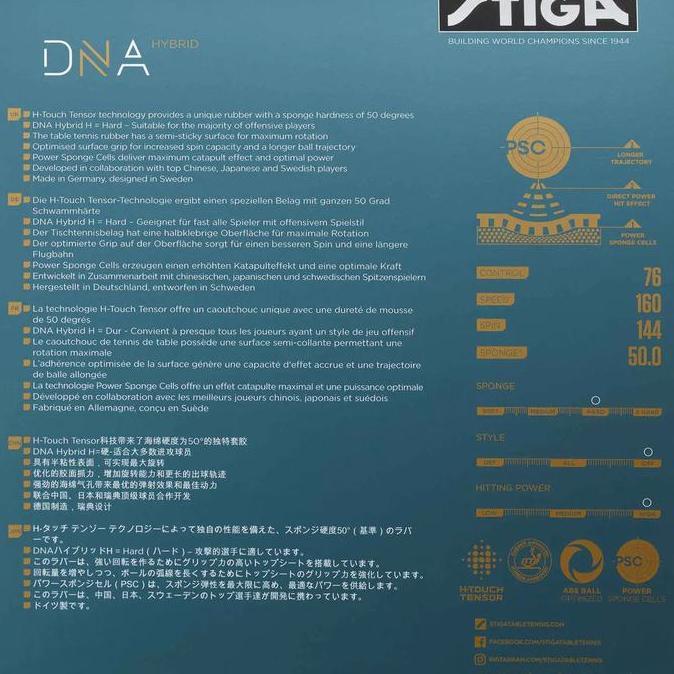 Stiga DNA Hybrid Hard | Karet Rubber Pingpong standar ITTF