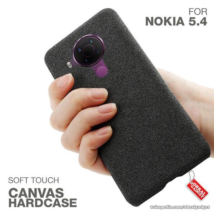 Canvas Hard Case Nokia 5.4 Hardcase Soft Touch Cloth Casing Cover