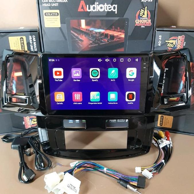 Promo HEAD UNIT ANDROID FORTUNER 2005 - 2015 ANDROID 9 INCH AUDIOTEQ RAM 2/32 GB INCELL BLACK SCREEN