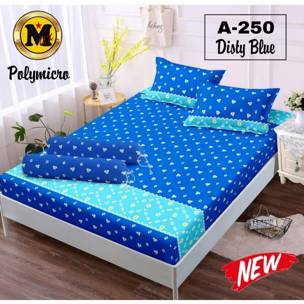 [COD] Sprei Set Jumputan Blue Terbaru 180x200 160x200 120x200 Tinggi 20 cm Free Sarung Bantal & Guli