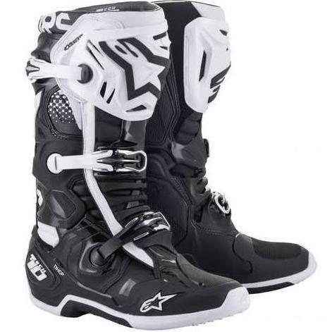 ALPINESTARS TECH 10 BLACK WHITE BOOTS ALPINESTARS TECH 10 ORIGINAL