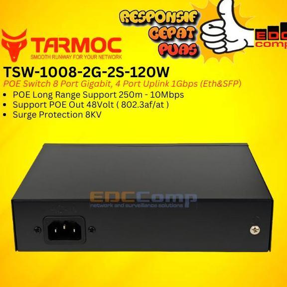 Pro- Tarmoc Tsw-1008-2G-2S-120W, 8 Port Gabit Poe 8.3Af/At Poe Switch 120W