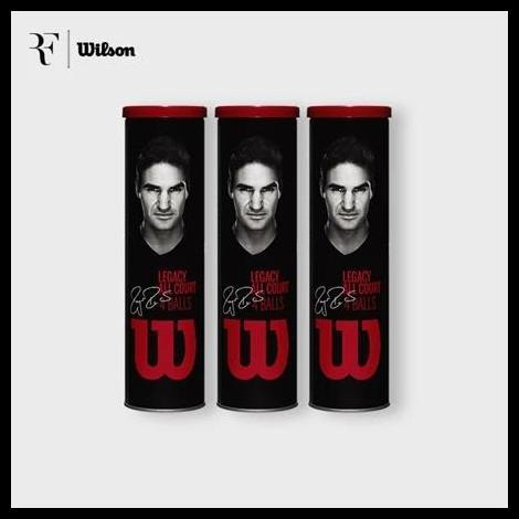 Best Seller [Buy 1 Get 3 Cans] Wilson Rf Roger Federer Legacy Tennis Ball Bola Tenis 4-Ball Metal Ca