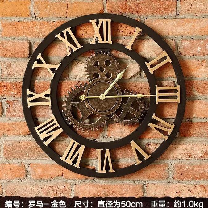 Best Seller Jam Industrial Jumbo Besar | Jam Dinding Shabby | Jam Vintage Quartz  Romawi Besi Berkua