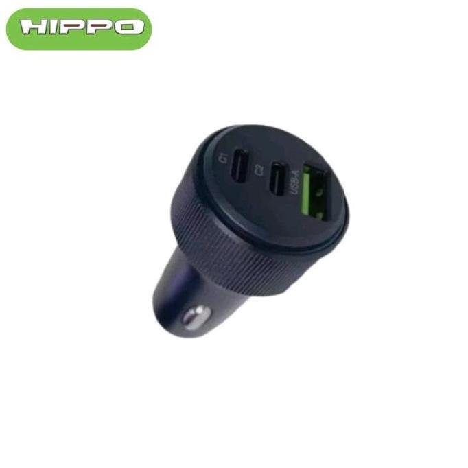 HIPPO ELITE CAR CHARGER SV3 66W Total Output - BLACK Triple 3 Ports (2 USB-C Ports & 1 USB-A Port)