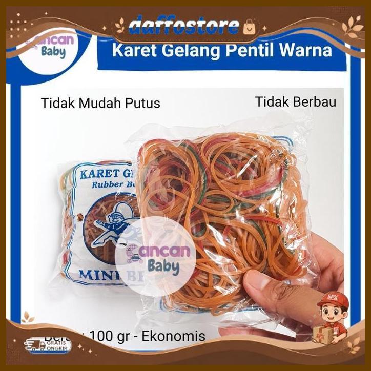 Karet Gelang Pentil Warna Mini Bee 100G Ikat Rambut Pengikat Bungkusan Terlaris