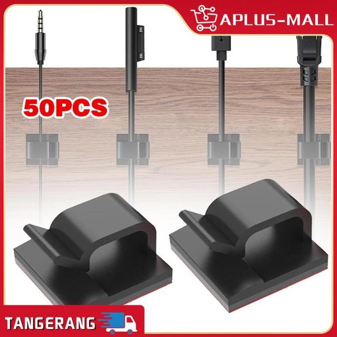 TSE 50 Buah Klem Kabel Tempel Tahan Lama Clamp Kabel Tempel Clip Kabel