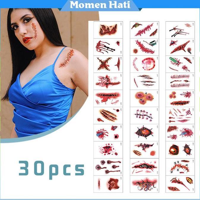 MWR Prank Terluka Jahitan Scar Wax Makeup Luka Darah Make Up Tato Luka Memar Tato Halloween