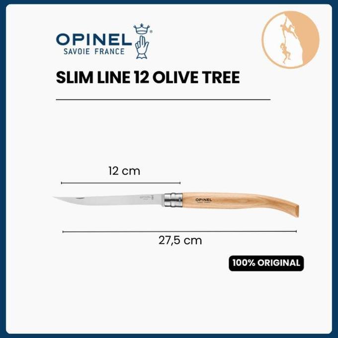 Allthebest- Opinel No.12 Slim Line Olive Tree - Pisau Lipat Outdoor