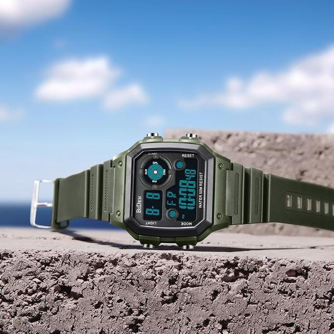 Vint- Biden Jam Tangan Pria Dital Olahraga Militer Tali Silikon Anti Air Pria Jam Tangan Pria Ynr001