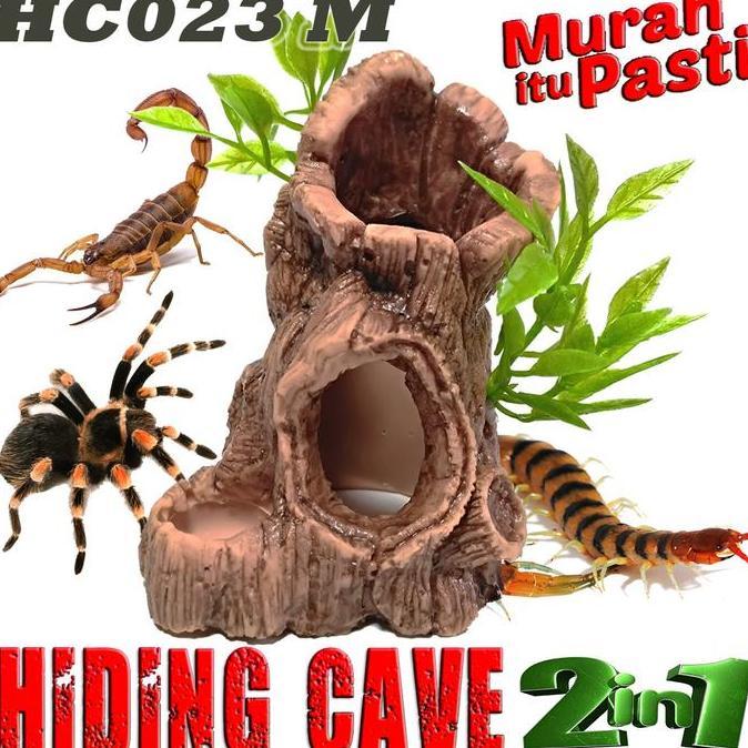 [ZGR] HC023 MINI HIDING CAVE WATER DISH POHON KAYU TARANTULA INSECTA