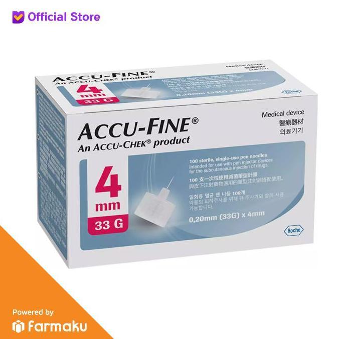 Accu-Fine Pen Needle / Jarum Insulin 33G 4mm by Accu-Chek