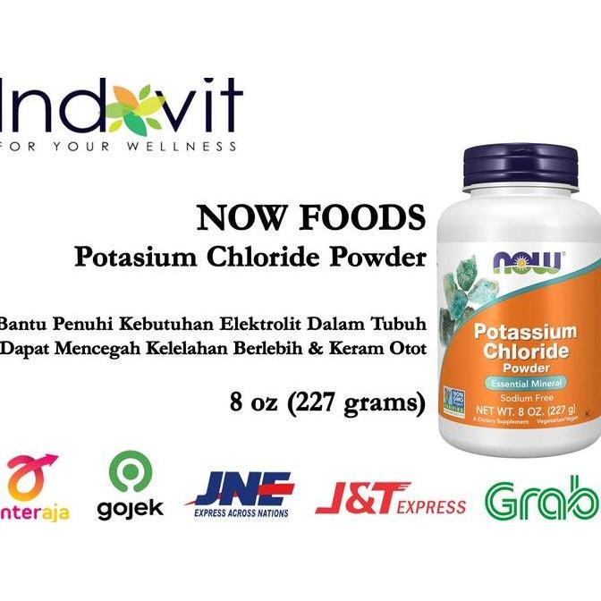 Now Food Potassium Chloride Powder 227gr Now Potasium bubuk No Sodium