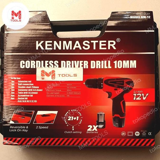 Mesin Bor Cordless KENMASTER KM-12 - KENMASTER Mesin Bor Charge KM-12