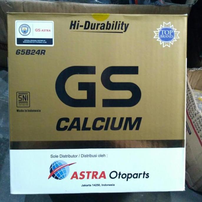 aki mobil battery GS astra type calcium 65B24R 12 volt 55 amper