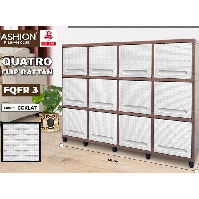 Pilihan Club - Fashion Quattro - Rak Plastik Susun Tv - Lemari Plastik Pakaian - Kabinet Tv - Almari