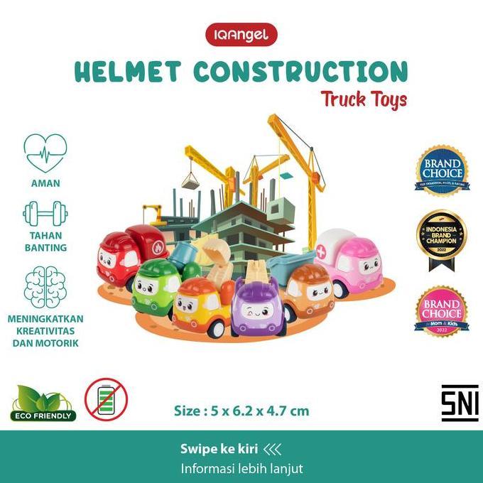 IQ Angel Helmet Construction Truck Toys / Mainan Edukasi Truk Anak / Mainan Truck Anak / Mainan Mobi