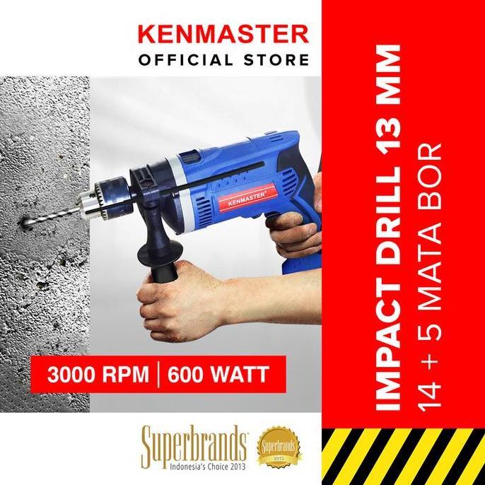 Pwt - Kenmaster Bor Impact Drill 13Mm With Box - Bor Listrik - Bor080