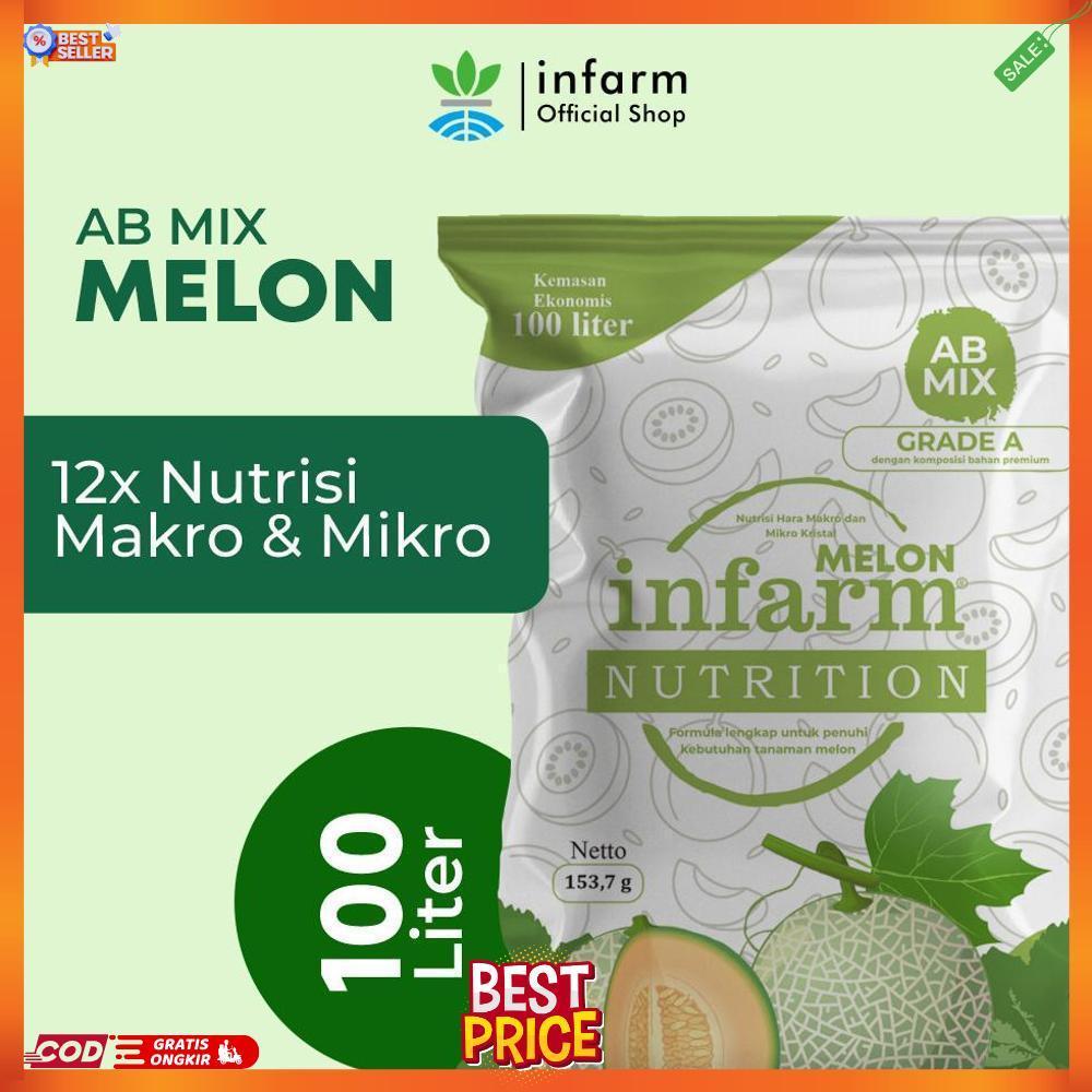 INFARM - Nutrisi AB Mix Buah Melon, Pupuk Nutrisi AB Mix untuk Konvensional dan Hidroponik Premium C