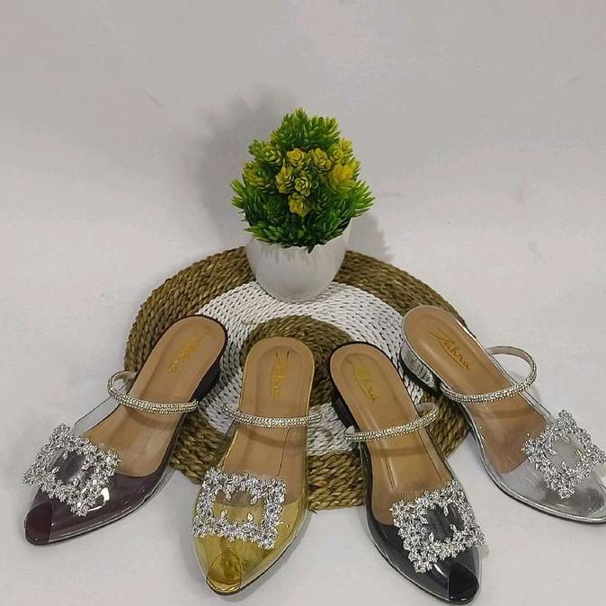 sandal anak perempuan.3cm sandal festa. A010 sandal mika bening   Heels Fashion KS