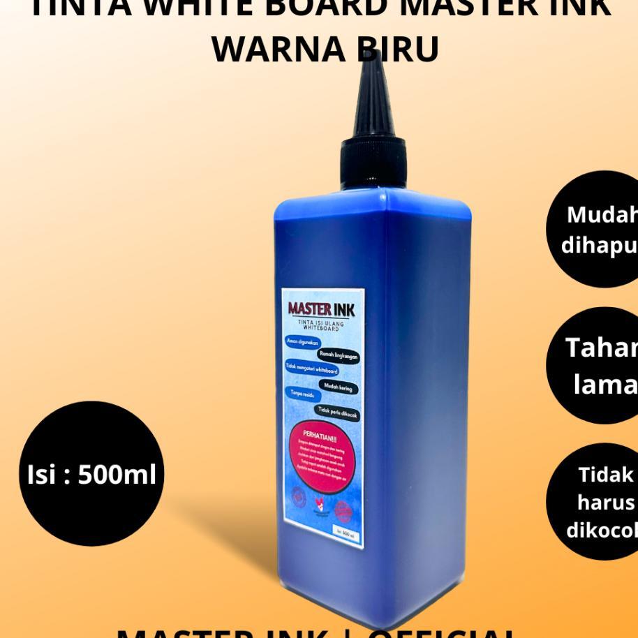 Tinta Spidol Whiteboard Master Ink Tinta Isi Ulang Spidol Master Ink Biru 500Ml