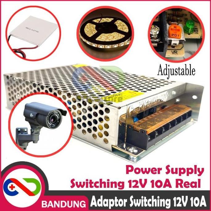 Adaptor 12V 10A Power Supply Switching Jaring Peltier Cctv Led Strip