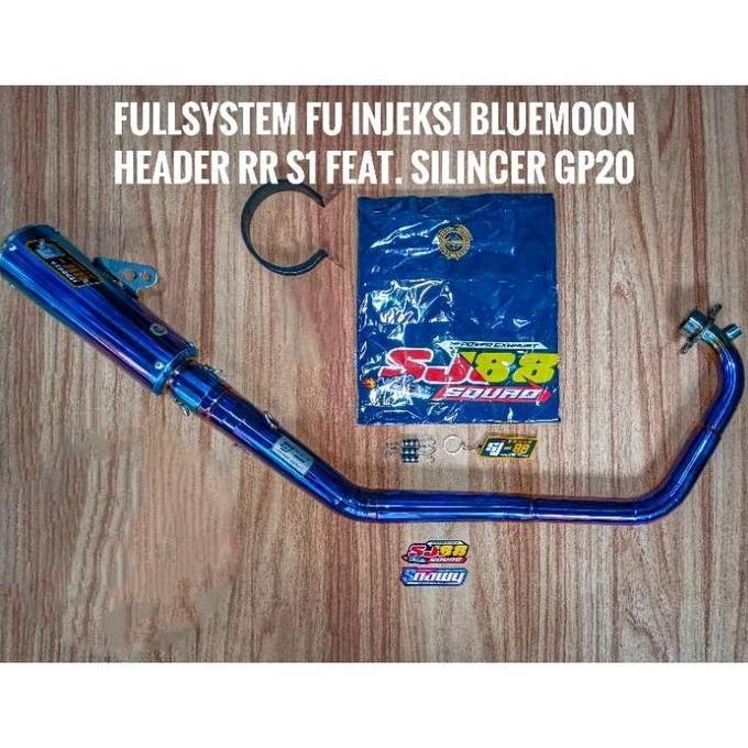 // KNALPOT SJ88 MOTOR MESIN SATRIA FU INJEKSI HEADER RR S1 BLUEMOON *