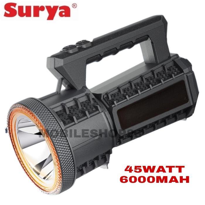 Surya Senter Led Jumbo Sht L75W 18Led 75Watt White Laser Emergency Baterai 12000Mah Type-C 100% Orig