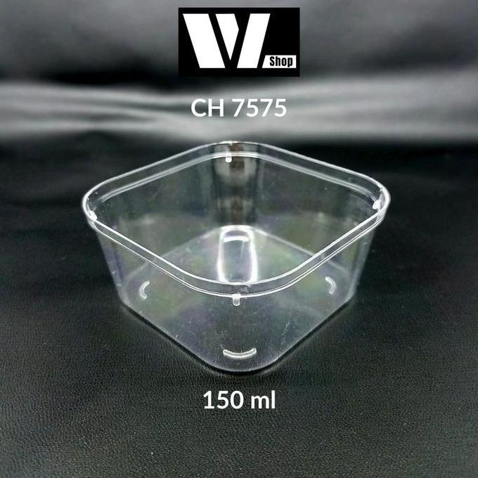 Yuks- [50Pcs] Ch-7575 Gelas Puding 150Ml / Ch7575 Jelly Cup 150 Ml / Puding Cup Kotak Akrilik Desser