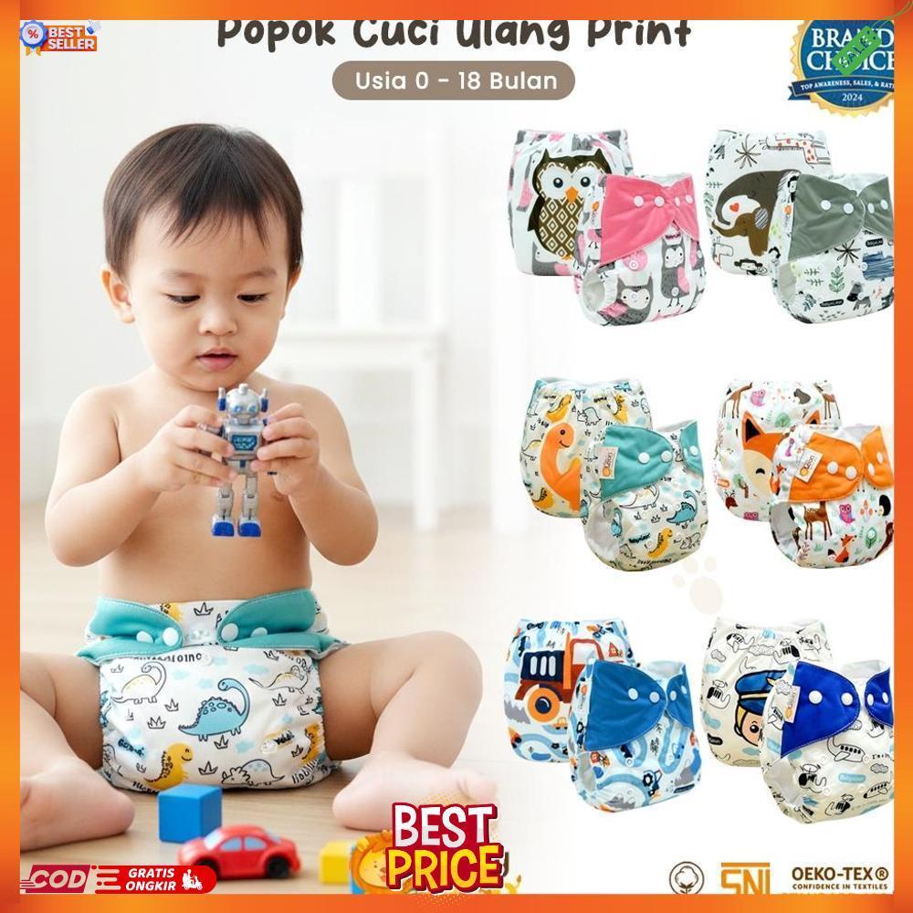 BABY LEON Premium Popok Bayi + Free Insert Clodi || Baby Leon Clodi Kain Cuci Ulang Dengan Insert BY