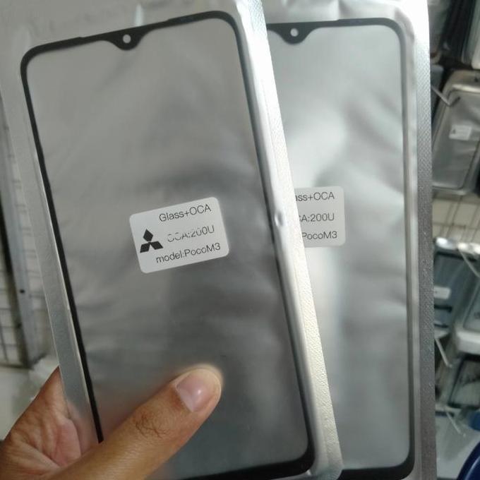 Kaca Lcd kaca depan touchscreen Poco M3 gorilla Glass plus lem Oca INTERSCOO