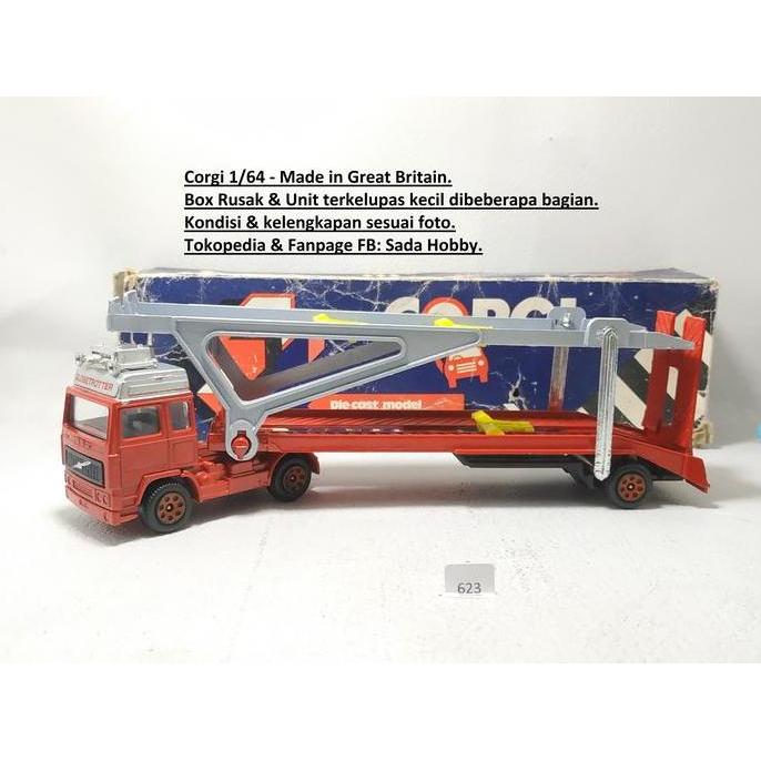 VINTAGE CORGI JUNIORS VOLVO CAR TRANSPORTER TRUCK 1/64 MIX99