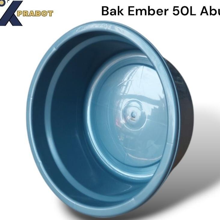 Bak Ember Bulat 50 Liter Abu Abu - Kprabot / Bak Usa 24 / Bak Ikan / Ember Ikan / Bak Ember Bulat / 