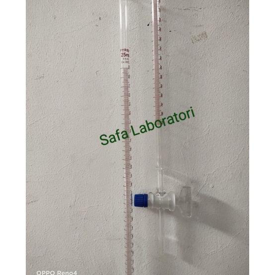 Buret 25Ml Kran Glass Pyrex Alat Ukur Kompresi Buret Kaca Pyrex