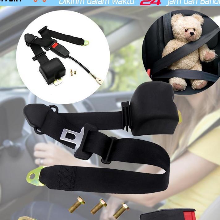 3 Point Tali Sabuk Pengaman Mobil Otomatis Kursi Jok Depan Safety Seat Belt Roll Automatic Harness L