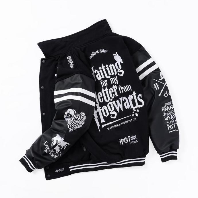 PREMIUM / Varsity Jacket Baseball | Harry Potter Monochrome Full Bordir Jaket Pria Wanita
