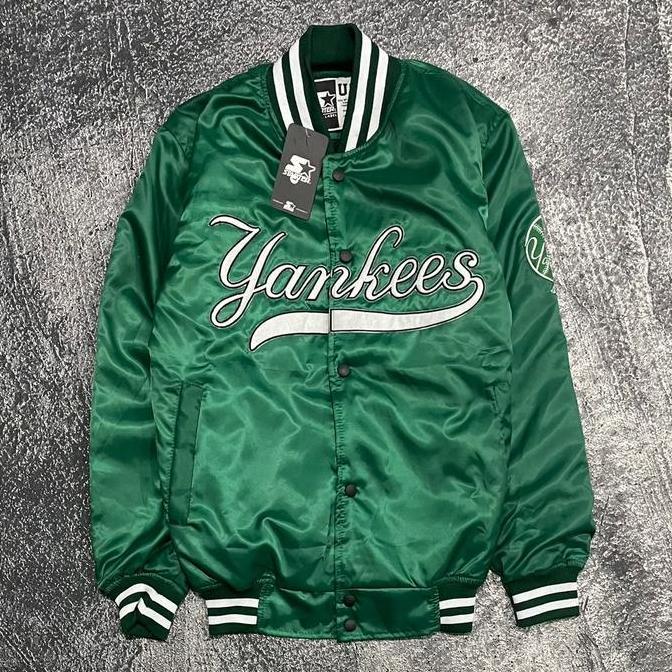 PREMIUM / JAKET VARSITY Yankees Premium - Hijau Jaket Pria Wanita Nyaman Outer Bomber