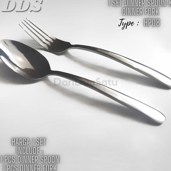 1 Set Sendok & Garpu Makan Hotel Stainless Tebal Dinner Spoon