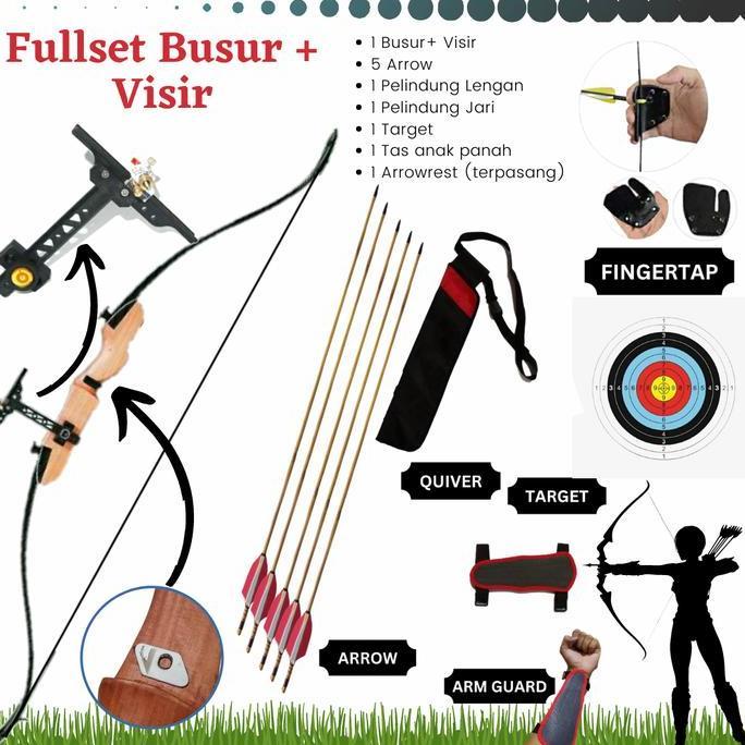 Fullset Paket Panah Panahan Pemula Anak Visir