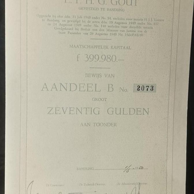 Koleksi Antik Surat Obligasi Lama Gulden Nos Asli Ready