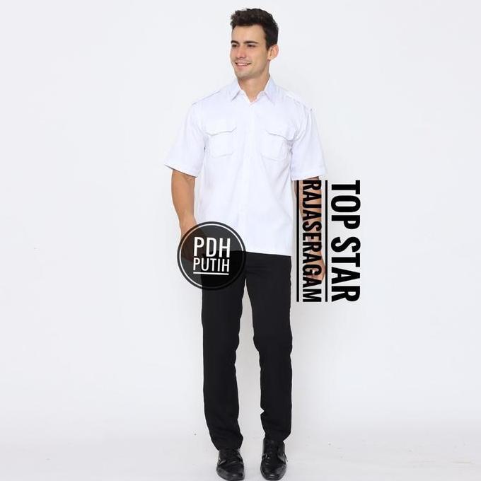 Kemeja Putih PNS Pria HEM Putih ASN Atasan Putih PDH Baju Putih PNS