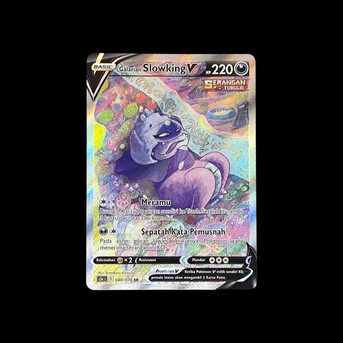 KARTU POKEMON TCG INDONESIA GALARIAN SLOWKING 080/070 V SR AA ALTERNATE ART ILLUS TOMOKAZU KAMIYA RG