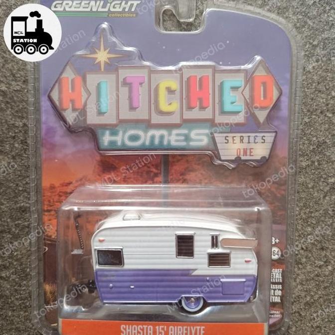GREENLIGHT HITCHED HOMES DIECAST - SHASTA 15' AIRFLYTE MDLS27