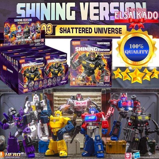 Blokees Transformers Shining Version 03 SHATTERED UNIVERSE Blindbox 1 PCS GACHA Megatron / Orion Pax