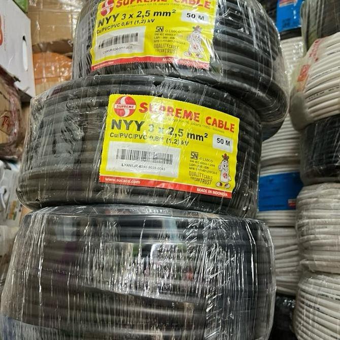 Sezo- Kabel Supreme Nyy 3X2,5 Mm / Nyy 3X2.5 Mm Supreme Engkel Hitam / Nyy 3X2.5 Mm Supreme Nyy 3X2,