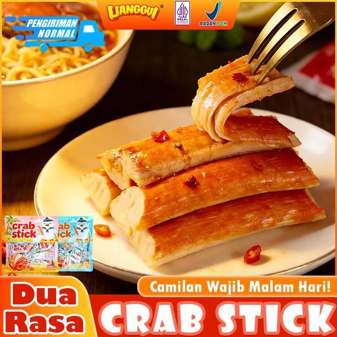 [HALAL] LIANGGUI LUVISH CRAB STICK (Rasa Barbecue/Pedas), Kemasan Baru! Cemilan Lezat Idul Fitri, Te