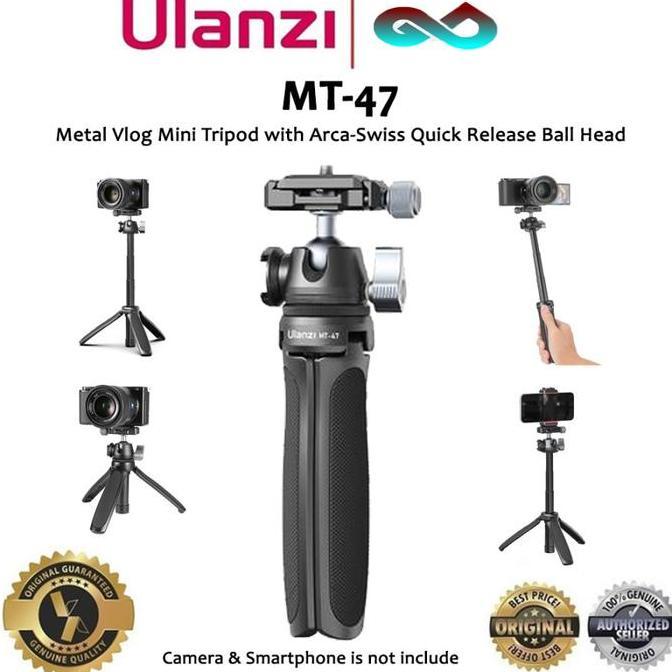 Promo Ulanzi Mt-47 Metal Vlog Mini Tripod With Arca Swiss Ball Head