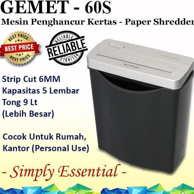 SENNASENDADI - MESIN PENGHANCUR KERTAS PAPER SHREDDER GEMET 60A , GEMET 60S MURAH