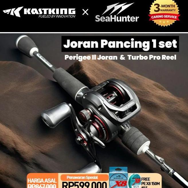 Seahunter X Kastking Joran Pancing 1 Set Peree Ii Joran Ul Power Rod Turbo Pro 8.11 Gear Ratio Bc Ba