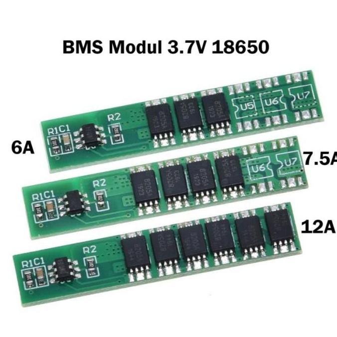 Modul BMS 1S 6A 7.5A 12A 3.7V 3.7Volt 4.2V Charger Protection Baterai Lion 18650 Alqshop